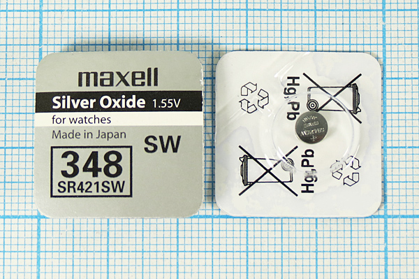 бат  1,5В\\ 4,8x2,15\SW\SR421SW/348\MAXELL --- Щелочные и литиевые батареи