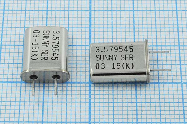 3579,545 \HC49U\S\ 20\ 20/-20~70C\SA[SUNNY]\1Г 5мм --- Кварцевые резонаторы (пьезокерамические, диэлектрические, ПАВ (SAW), резонаторы из других пьезоматериалов)