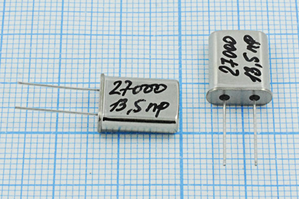 27000 \HC49U\13,5\ 20\\HC49U[MEC]\1Г бм --- Кварцевые резонаторы (пьезокерамические, диэлектрические, ПАВ (SAW), резонаторы из других пьезоматериалов)