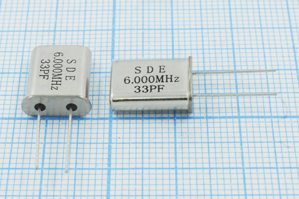 6000 \HC49U\33\ 30\\49U[SDE]\1Г (SDE6.000 33PF) --- Кварцевые резонаторы (пьезокерамические, диэлектрические, ПАВ (SAW), резонаторы из других пьезоматериалов)