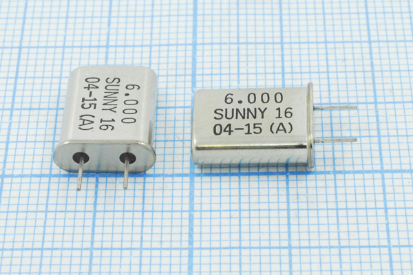 6000 \HC49U\16\ 30\30/-20~70C\SA[SUNNY]\1Г 5мм --- Кварцевые резонаторы (пьезокерамические, диэлектрические, ПАВ (SAW), резонаторы из других пьезоматериалов)