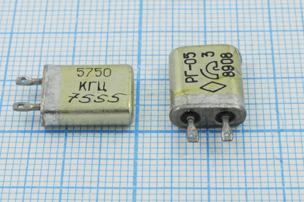5750 \МВ\\ 15\ 20/-10~60C\РГ05МВ-14БП\1Г --- Кварцевые резонаторы (пьезокерамические, диэлектрические, ПАВ (SAW), резонаторы из других пьезоматериалов)