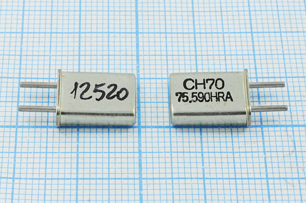 12520 \HC50U\\\\\1Г (75.590HRA CH70) --- Кварцевые резонаторы (пьезокерамические, диэлектрические, ПАВ (SAW), резонаторы из других пьезоматериалов)