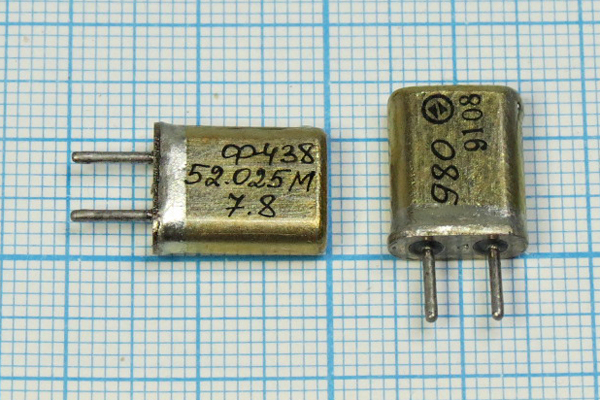 ф 52025 \пол\  7,8/3\HC25U\\ФП2П8-438-52,025М-7,8\ --- Кварцевые фильтры (диэлектрические, пьезокерамические, ПАВ (SAW), ФЭМ, фильтры из других пьезоматериалов)