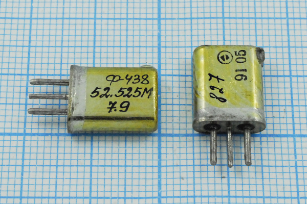 ф 52525 \пол\ 7,9/3\HC25U-3\\ФП2П8-438-52,525М\\ --- Кварцевые фильтры (диэлектрические, пьезокерамические, ПАВ (SAW), ФЭМ, фильтры из других пьезоматериалов)