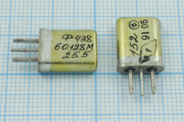 ф 60128 \пол\ 25,5/3\HC25U-3\\ФП2П8-438-60,128М-25 --- Кварцевые фильтры (диэлектрические, пьезокерамические, ПАВ (SAW), ФЭМ, фильтры из других пьезоматериалов)