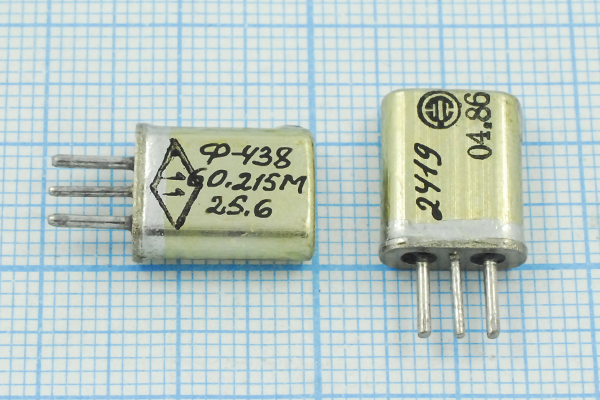 ф 60215 \пол\ 25,5/3\HC25U-3\\ФП2П8-438-60,215М-25 --- Кварцевые фильтры (диэлектрические, пьезокерамические, ПАВ (SAW), ФЭМ, фильтры из других пьезоматериалов)