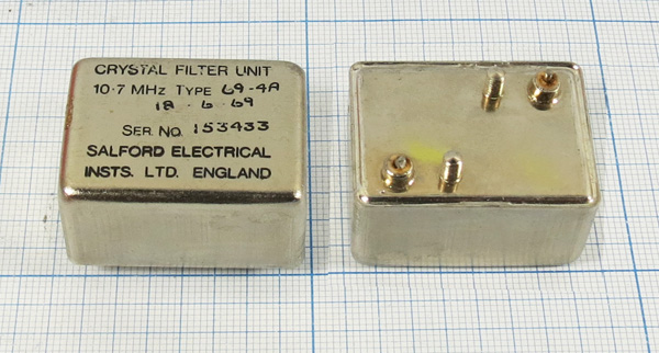 ф 10700 \пол\ 15/ \\\69-4A\\(10,7MHz) SALFORD --- Кварцевые фильтры (диэлектрические, пьезокерамические, ПАВ (SAW), ФЭМ, фильтры из других пьезоматериалов)