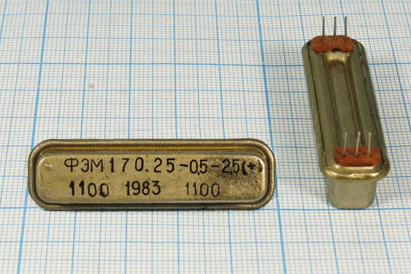 ф 170,25 \пол\  0,5\\6P\ФЭМ170,25-0,5-2,5(+)\\ --- Кварцевые фильтры (диэлектрические, пьезокерамические, ПАВ (SAW), ФЭМ, фильтры из других пьезоматериалов)