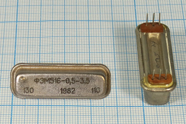 ф 516 \пол\  0,5\\6P\ФЭМ516-0,5-3,5\\ --- Кварцевые фильтры (диэлектрические, пьезокерамические, ПАВ (SAW), ФЭМ, фильтры из других пьезоматериалов)