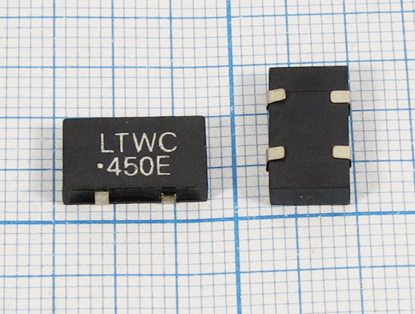 ф 450 \пол\ 15/6\LTWC\4C(2C+2C)\LTWC450E\\SMD --- Кварцевые фильтры (диэлектрические, пьезокерамические, ПАВ (SAW), ФЭМ, фильтры из других пьезоматериалов)