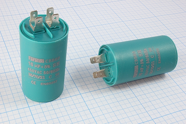 кп    16\450~\40x70\ 5\-25~70C\пл\4T\CBB60-A\FARAT --- Конденсаторы пусковые