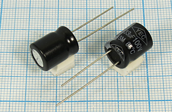 кэ    33\100\10x14\20\+85C\Al\2L\SM[YEC]\YEC --- Конденсаторы электролитические