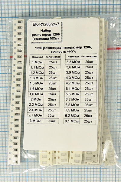 Р      1,0М~  9,1М\  0,125\1206\ 5\\\EKR1206/24-7\ --- Постоянные резисторы для поверхностного монтажа