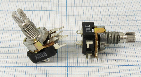 РПвр 100к\B\13мм\KC6x15\RD1316\вкл-выкл 2C --- Переменные резисторы