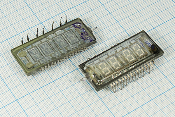 ИЛ цифр-мнемон\ 60x25x10\ 4\зел\23P\ИВЛ2-7/5\ --- Вакуумно-люминесцентные индикаторы
