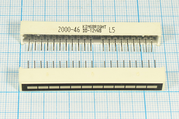 СД шкала  58x 7x 8\желx12\ 3600\\б/цв мат\DD-12YWB --- Световые полосы, шкалы,мнемонические индикаторы