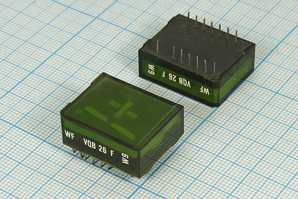 СД дисплей+1 \17,8\зел\ОА&ОК\   \VQB-26F\ --- Светодиодные дисплеи, сегментные индикаторы