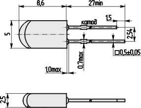 СД  5 x 2,5x 9 \зел\   5\100\зел мат\L-173GD\ --- Светодиоды постоянного свечения