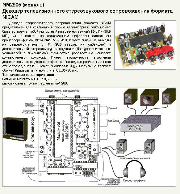 конст У\Декодер NICAM стерео\NM2905\ --- Конструкторы - Усилители