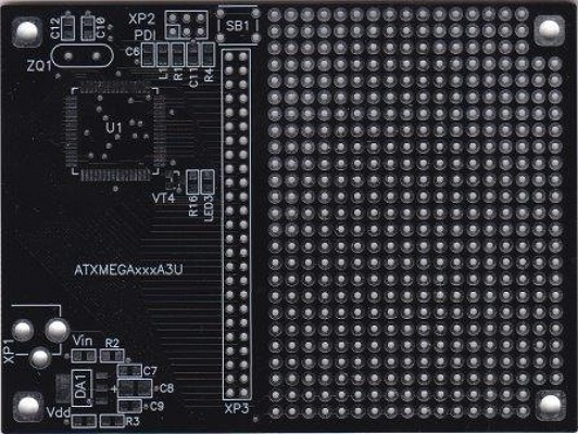плата монтаж\105x78\3,0\двухстор\\ATXMEGAxxxA3U --- Платы монтажные