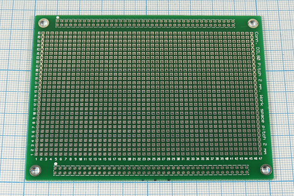 плата монтаж\100x75\2,0\\\2xDIL80X2mm pit2mm\№59 --- Платы монтажные