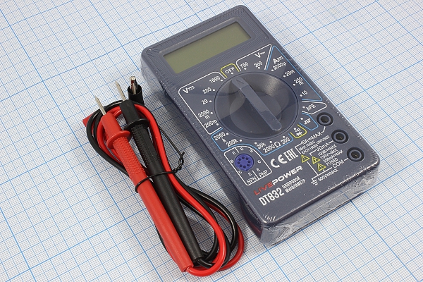 приб мультиметр\цифр\M832(DT832)\серый\LivePower --- Мультиметры
