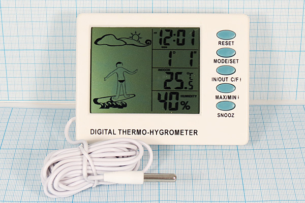 приб термометр-гигр-час-буд\-50~+70C\\SH-111\датч. --- Термометры-Гигрометры-Метеостанции-Шумомеры-Люксметры
