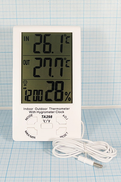 приб термометр-гигр-час\-40~+70C\\TA298\датчик --- Термометры-Гигрометры-Метеостанции-Шумомеры-Люксметры