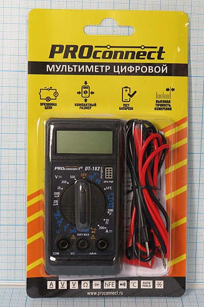 приб мультиметр\цифр\M182(DT-182)\\Proconnect --- Мультиметры