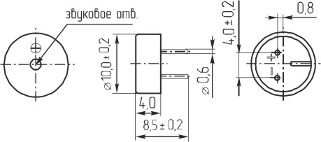 зм 10x 4\ 5\45\2,730\2P4\CDX104A5B\DB PRODUCTS --- Звонки (зуммеры) магнитоэлектрические без генератора