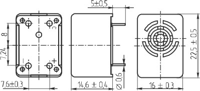 згм 23x16x15\12\\0,4\4P\CMB-12\-40~80C --- Звонки (зуммеры) магнитоэлектрические c генератором