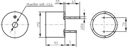 згм 12x10\ 1,5\\2,3\2P7,6\COS-01X\ --- Звонки (зуммеры) магнитоэлектрические c генератором