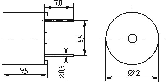 зм 12x 9\12\140\2,4\2P6,5\COS-12A\ --- Звонки (зуммеры) магнитоэлектрические без генератора