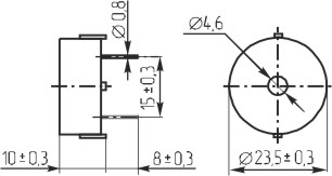 зп 24x10\3~30\\ 3,8\2P15\COS20BP-2P\COSMO --- Звонки (зуммеры) пьезоэлектрические без генератора