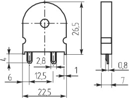 зп 22x 7 x27\1~30\\ 4,0\2T12,5\COS2P\COSMO --- Звонки (зуммеры) пьезоэлектрические без генератора