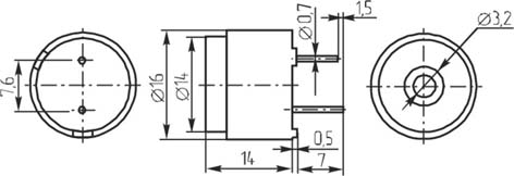 зм 16x14\ 6\45\2,048\2P7,6\DAP1614B\ --- Звонки (зуммеры) магнитоэлектрические без генератора