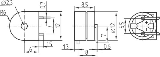 зм 12x 9m12\ 1,5\16\2,048\2P6,5\DB112G\DB PRODUCTS --- Звонки (зуммеры) магнитоэлектрические без генератора