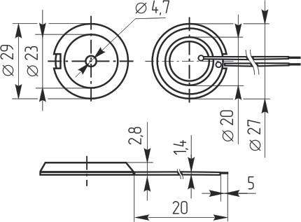 зп 28x 3\1~30\\ 4,0\2L80\E155PZ28400LM\DB PRODUCTS --- Звонки (зуммеры) пьезоэлектрические без генератора