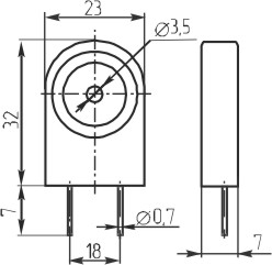 згп 23x 7x32\ 3~24\\3,5\2P18\E31S3120PA\DB PRODUCT --- Звонки (зуммеры) пьезоэлектрические c генератором