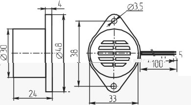 згп 33x24m48\ 3~15\\3,0\2L90\FMQ2724A\ --- Звонки (зуммеры) пьезоэлектрические c генератором