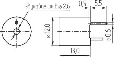 зм 12x13\ 1,5\16\2,048\2P6,5\GS12D\ --- Звонки (зуммеры) магнитоэлектрические без генератора