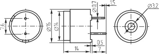 зм 16x14\ 1,5\30\2,048\2P7,6\GS1601A\ --- Звонки (зуммеры) магнитоэлектрические без генератора