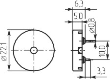 зп 22x 7 \1~30\\ 4,0\2P10\KPE-812\KINGSTATE --- Звонки (зуммеры) пьезоэлектрические без генератора