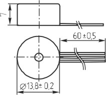 зп 14x 7\3~16\\ 4,1\3L55\KPE162\KINGSTATE --- Звонки (зуммеры) пьезоэлектрические без генератора