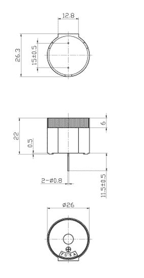 згп 26x22\ 6~18\\2,9\2P15\KPI-2622P\KEPO --- Звонки (зуммеры) пьезоэлектрические c генератором