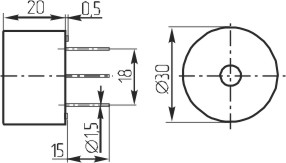 згп 30x20\ 3~16\\3,5\3P\KPI-3011\1Tone+Pulse KEPO --- Звонки (зуммеры) пьезоэлектрические c генератором