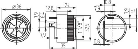 згп 36,0x24\ 5~30\\2,9\2T\KPI-3710\KEPO --- Звонки (зуммеры) пьезоэлектрические c генератором