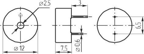 зм 12x 8\ 3,3\ 5,5\3,0\2P6,5\KPM-G1203B1\KEPO --- Звонки (зуммеры) магнитоэлектрические без генератора