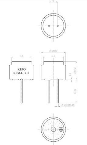 зм 14x10\ 3,0\14\4,0\2P5\KPM-G1411\KEPO --- Звонки (зуммеры) магнитоэлектрические без генератора